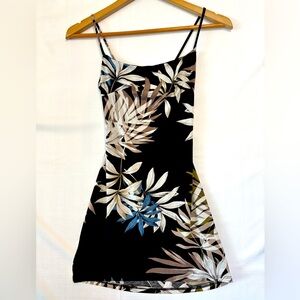 IJOAH Black Tropical Print Mini Dress Size Small